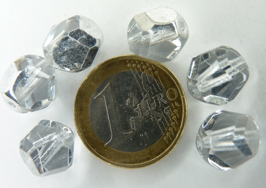 0020237 Crystal nugget facet met half zilveren coating 12 mm.-0