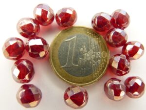 0050267 Siam Red Hematite, facet, 8 mm. 15 stuks-0