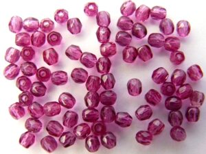 0070409 Fuchsia Facet, 3 mm. 60 stuks-0