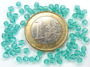 0090331 Teal ( Blue Zircon) Facet 3 mm. 75 Stuks-0