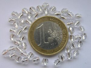 0150141 Transparant facet silver inside 4 mm. 50 Pc.-0