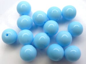 0090247 Opaque Light Blue Turquoise Round 10 mm. 14 Pc.-0