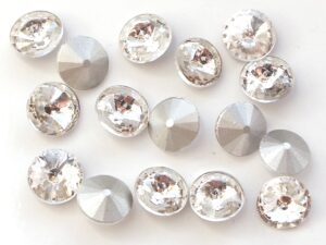 RIV-08-00030 Crystal Silver Foiled Rivoli 8 mm. 6 Pc.-0