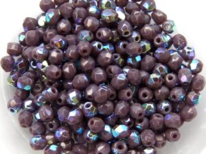 0080508 Opaque Dark Amethyst AB facet 3 mm. 60 Pc.-0