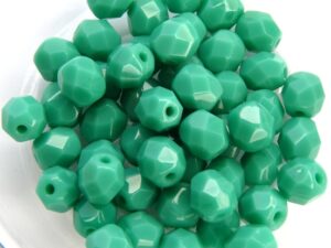 0100514 Opaque Green Turquoise facet 6 mm. 20 Pc.-0