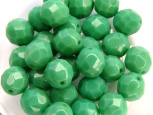 0100511 Opaque Green Turquoise Facet 8 mm. 12 Pc.-0