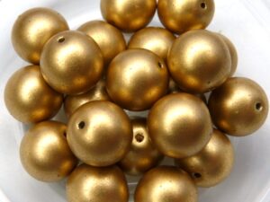 0030092 Crystal Silky Gold round 10 mm. 14 Pc.-0