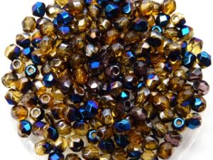 0030207 Blue Iris Topaz facet 3 mm. 75 Pc.-0