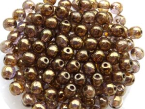 04-R-00030-15695 Crystal Lila Gold Luster round 4 mm. 100 Pc.-0