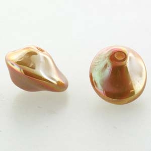 UFO-02010-29123 Alabaster Full Apricot Ufo Beads 20 Pc.-0