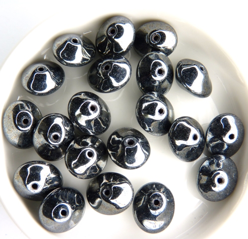 UFO-23980-14400 Jet Hematite Ufo Beads 20 Pc.-0