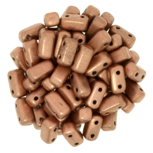 BRI-00030-01770 Matte Metallic Copper Czech Mate Bricks 40 Pc.-0