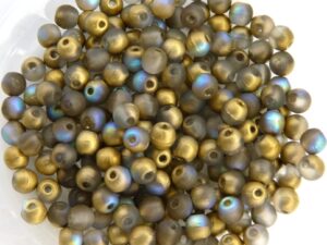 03-R-00030-84100-98536 Crystal Matte Golden Rainbow Round 3 mm. 100 Pc.-0