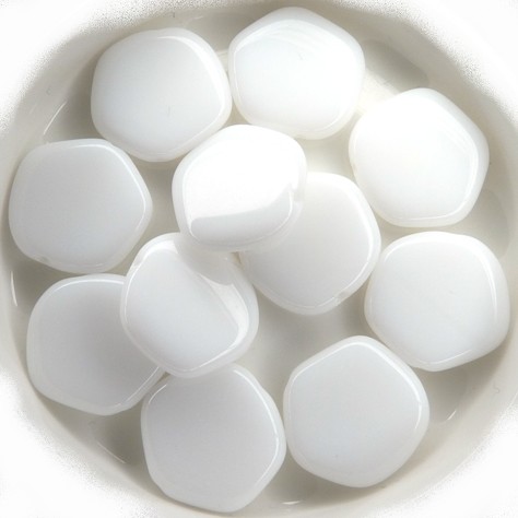 0140023 Chalk White, 5 kantige platte schijf. 13 Pc.-0