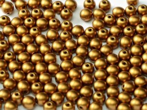 04-R-02010-29415 Alabaster Metallic Mat Brass Round 4 mm. 100 Pc.-0