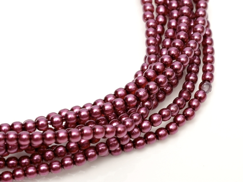 04-132-19001-70479 Shiny Dark Magenta Glass Pearl 120 Pc.-0