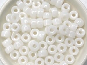 0140042 Alabaster White Roller Bead. 50 Pc.-0