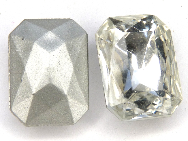 00010-Oc-ls Octagon, Crystal Silver Foiled 18 x 13 mm.-0