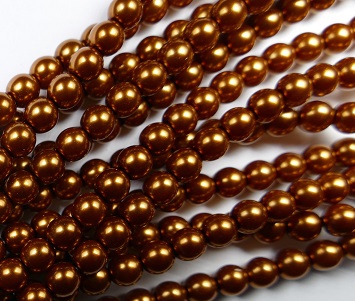 06-132-19001-10016 Shiny Copper 6 mm. Glass Pearl 100 Pc.-0