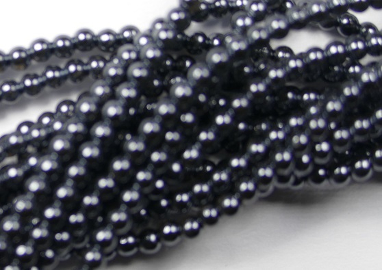 04-132-19001-70490 Shiny Dark Grey Glass Pearl 120 pc-0