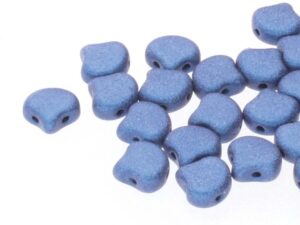 GIN-23980-79031 Matubo 2 Hole Ginko Bead Metallic Suede Blue 10 gram-0