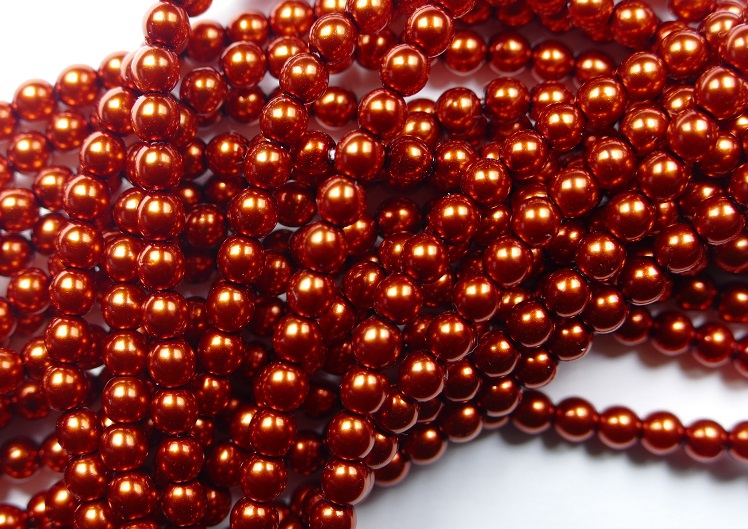 04-132-19001-10182 Shiny Burnt Orange Glass Pearl 120 pc-0