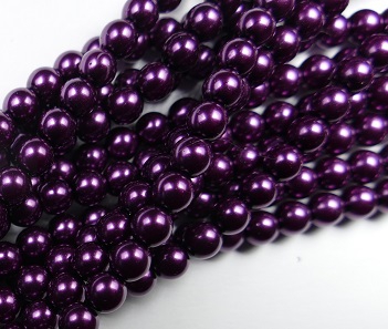 06-132-19001-70478 Shiny Purple 6 mm. Glass Pearl 100 Pc.-0