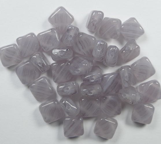 SL-99998 Silky Bead White Opal Mixed Purple 30 Pc.-0