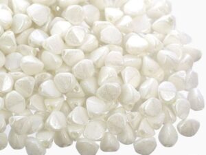 PI-03000-14400 Chalk White Shimmer Pinch beads. 10 gram-0