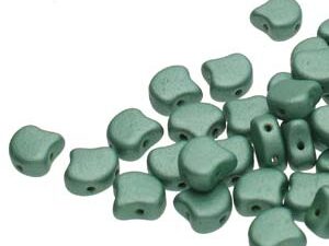 GIN-23980-79051 Matubo 2 Hole Ginko Bead Metallic Suede Light Green 10 gram-0