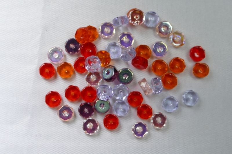 Czech Glass Faceted Rondel Beads 3x6 Mm Mix Melonberry Czech